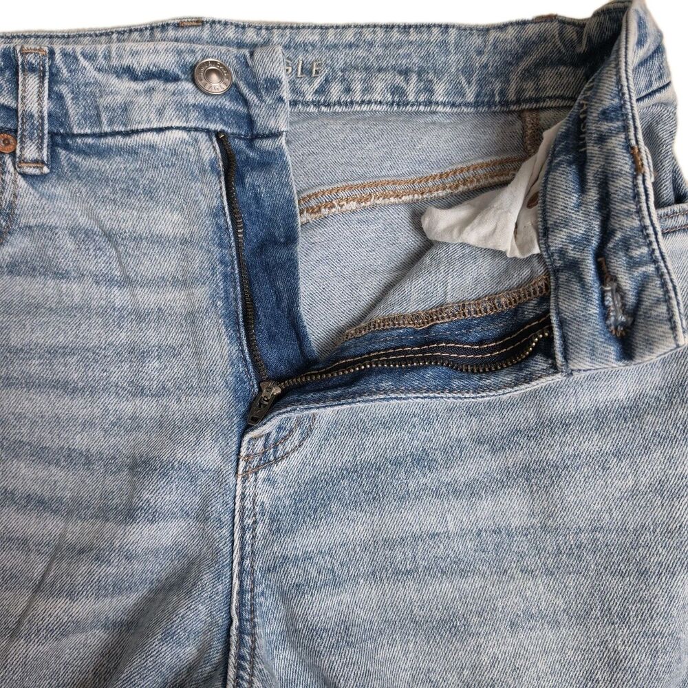 American Eagle Jeans Women Size 8 Curvy 90s Straight Med Blue Denim Distressed - Picture 7 of 10